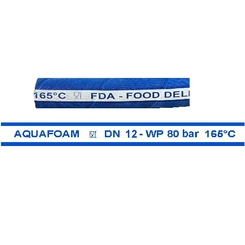 Шланг синий обрезиненный для пищевой промышленности AQUAFOAM DN 12, 80 бар