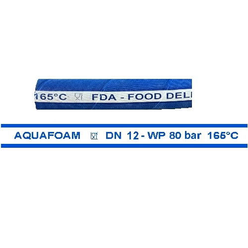 Шланг синий обрезиненный для пищевой промышленности AQUAFOAM DN 12